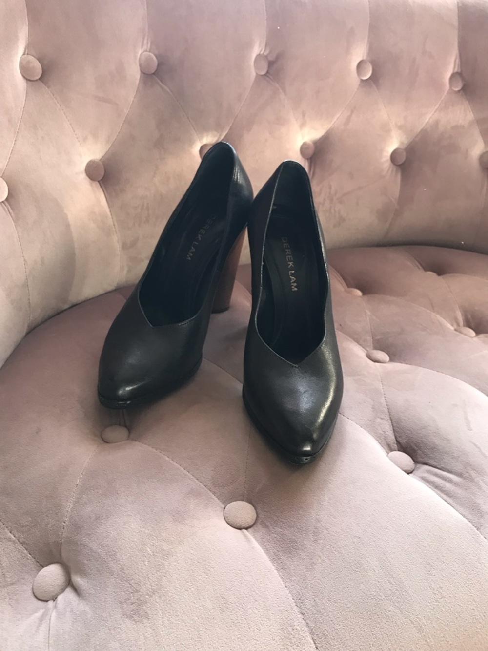 Derek Lam Black Leather Pointed Pumps